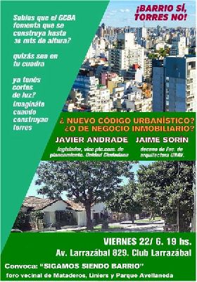 Charla para debatir los  proyecto de Códigos Urbanísticos y de Edificación en la Comuna 9