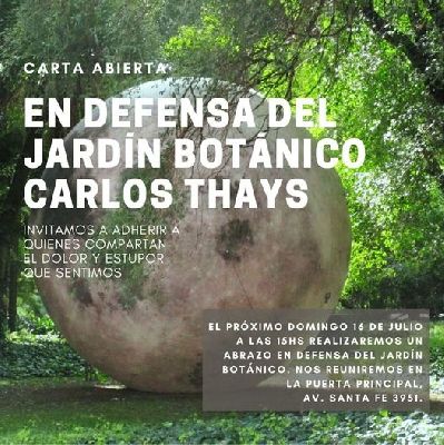Invitan a un abrazo simbÃ³lico en defensa del JardÃ­n BotÃ¡nico Carlos Thays CABA 